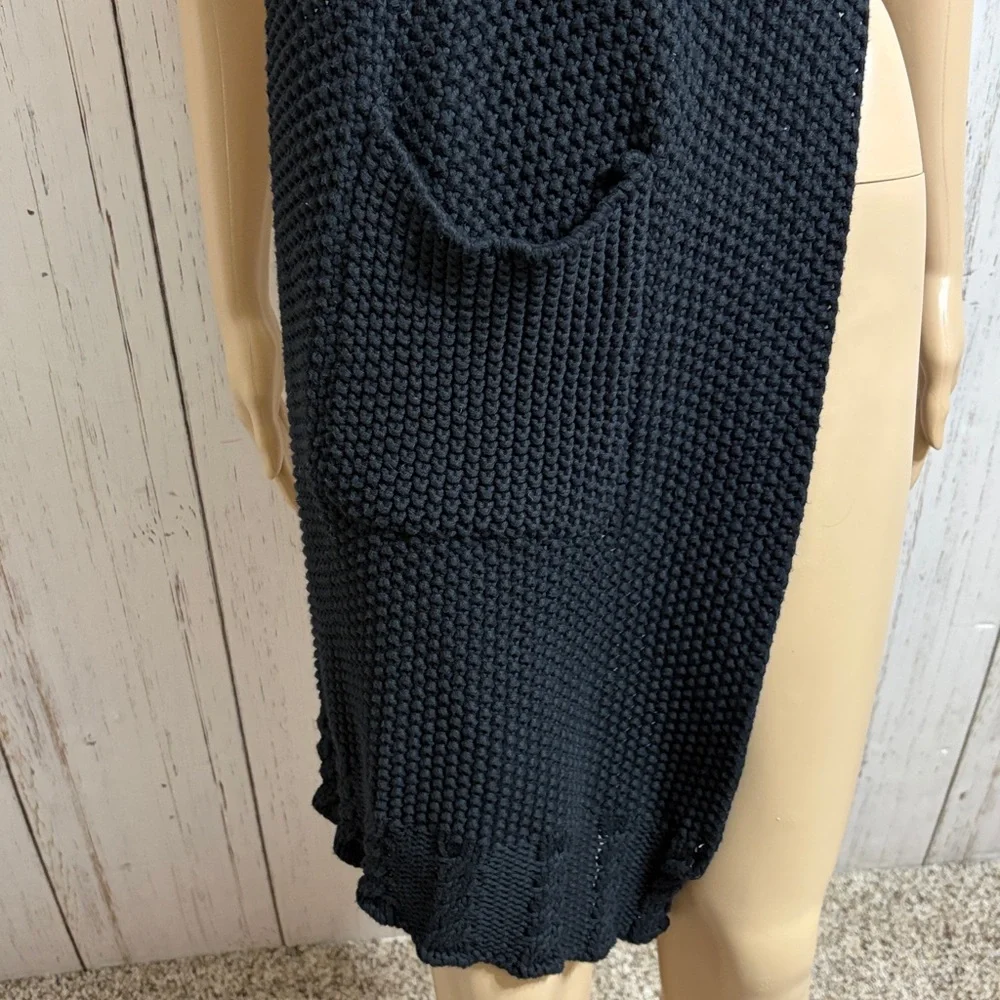 Organic OS Black Knit Scarf With Pockets 14 in wide 8 feet long
